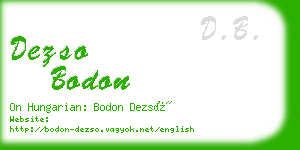 dezso bodon business card